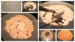 Ragi Singoda Wheat Dosa - Making of Dosa