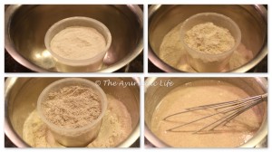 Ragi Singoda Wheat Dosa - Mixing Flours
