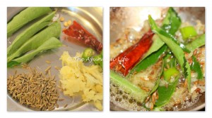 Ragi Singoda Wheat Dosa - Seasoning