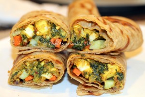 Paneer-Kale Frankie - Rolls without Foil