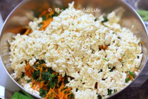 Tofu-Kale Paratha Wraps - Grated Tofu