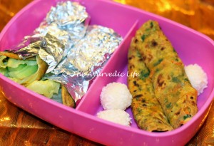 Tofu-Kale Paratha Wraps - Kid Lunch