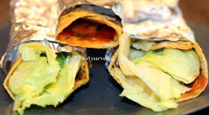 Tofu-Kale Paratha Wraps - Side View