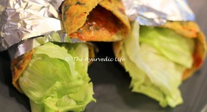 Tofu-Kale Paratha Wraps - Top View
