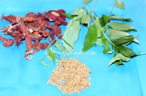Hairfall Oil - Ingredients on Plate