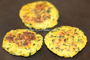 Mixed Vegetable Besan Paratha - Patties cooking