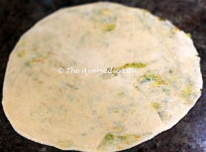 Mixed Vegetable Besan Paratha - Rolled Out