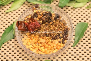Milagu Kozhambu - Roasted Ingredients