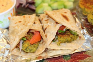 Mung Falafel - Cut Wrap Closeup