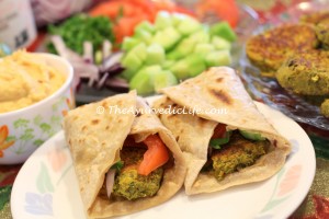 Mung Falafel - Cut Wrap, Hummus, Falafel and Salad