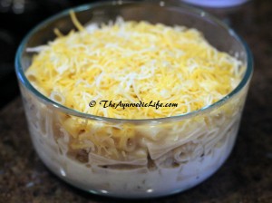 Brown Rice Pasta in White Sauce - Before Oven